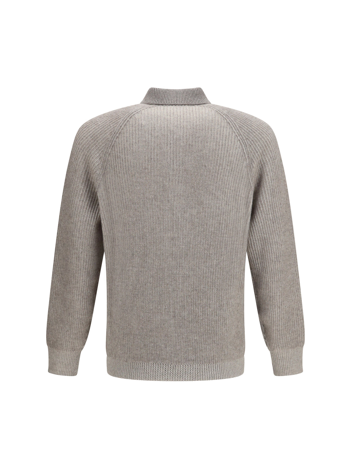 Brunello Cucinelli Cashmere Milano Stitch Polo Sweater with zip - 9756+9777