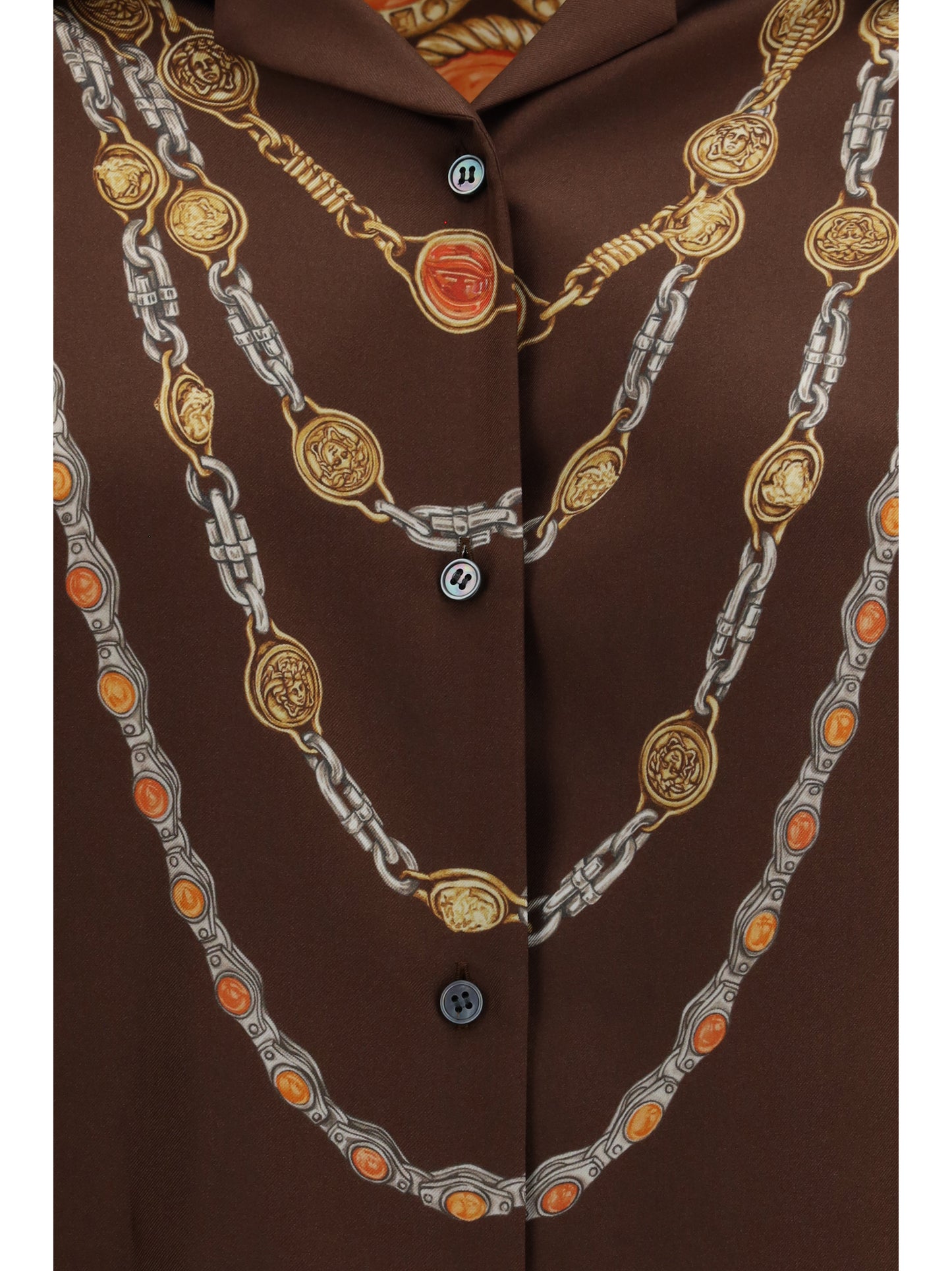 VERSACE Chain print buttoned Shirt