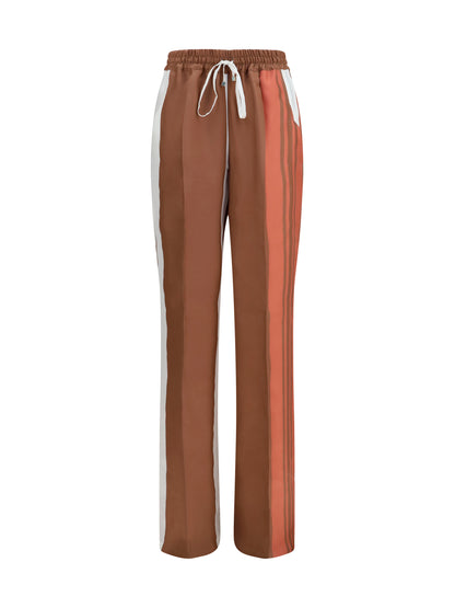 Kiton Striped silk Pants - Pink Cipria