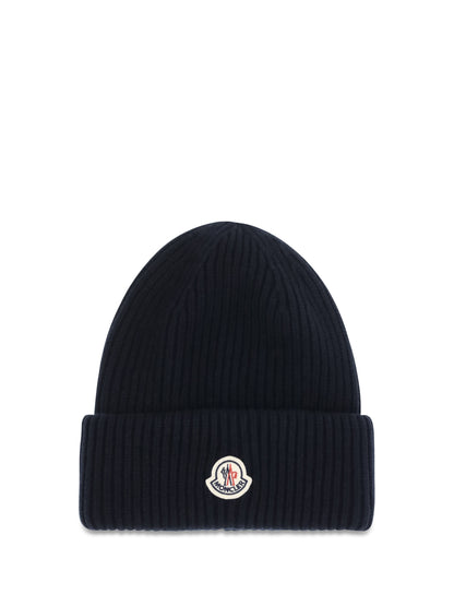 Moncler Wool and cashmere-blend Beanie - Navy
