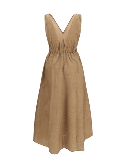 BRUNELLO CUCINELLI Midi Dress with floral motif