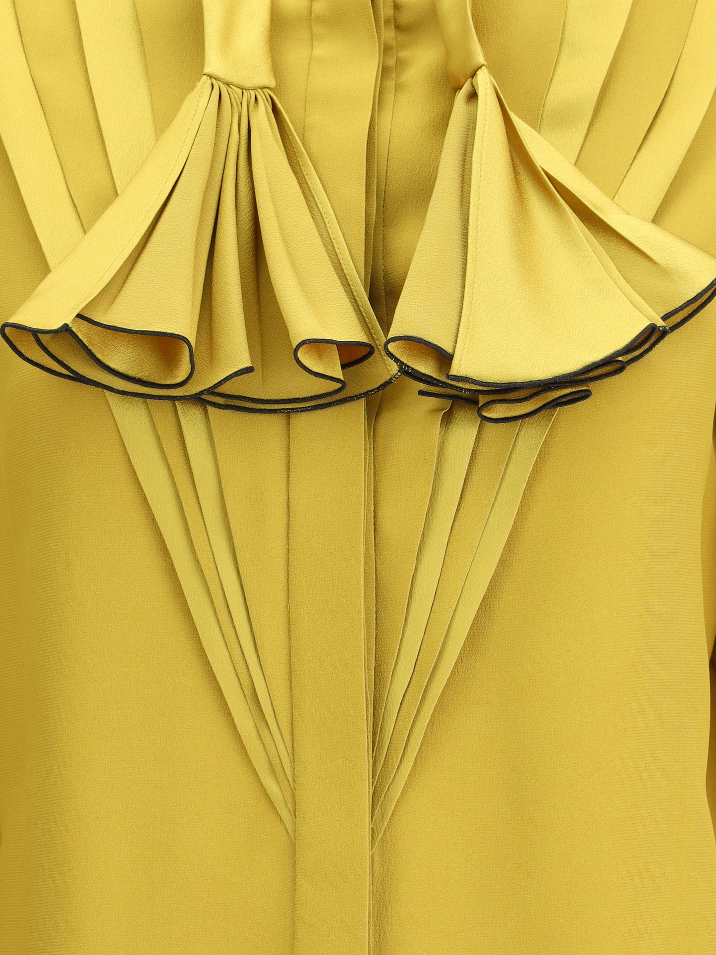 VALENTINO Silk Ruffle Pleated Blouse