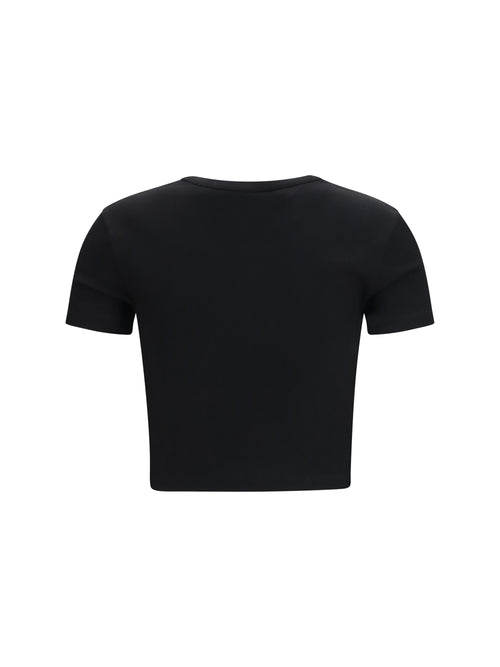 Fendi Cropped ribbed cotton T-shirt - Black