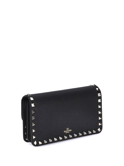 Valentino Garavani Rockstud Chain Wallet - Black