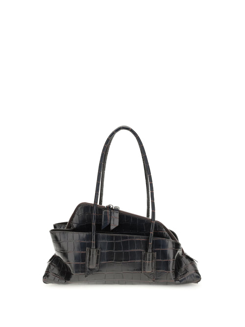 The Attico Small La Passeggiata Shoulder Bag - Coffee