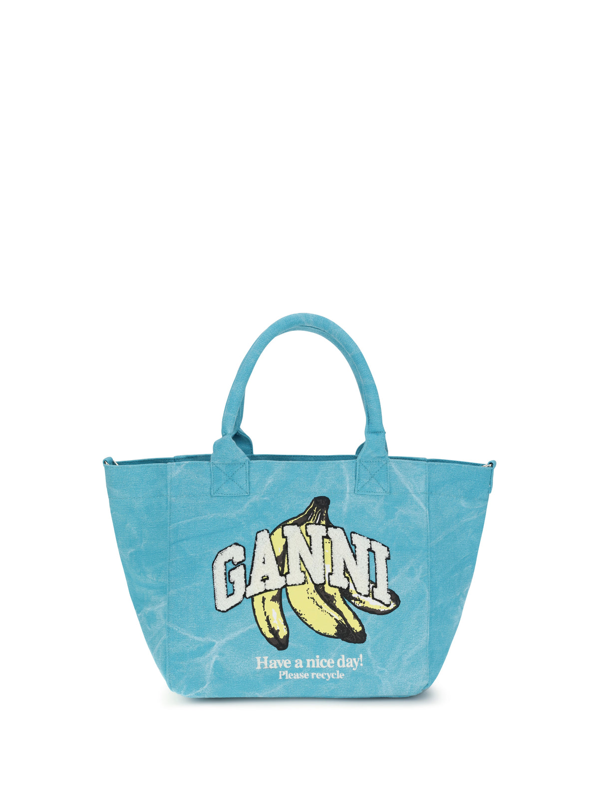 Ganni Banana print Tote Bag - Blue Curacao