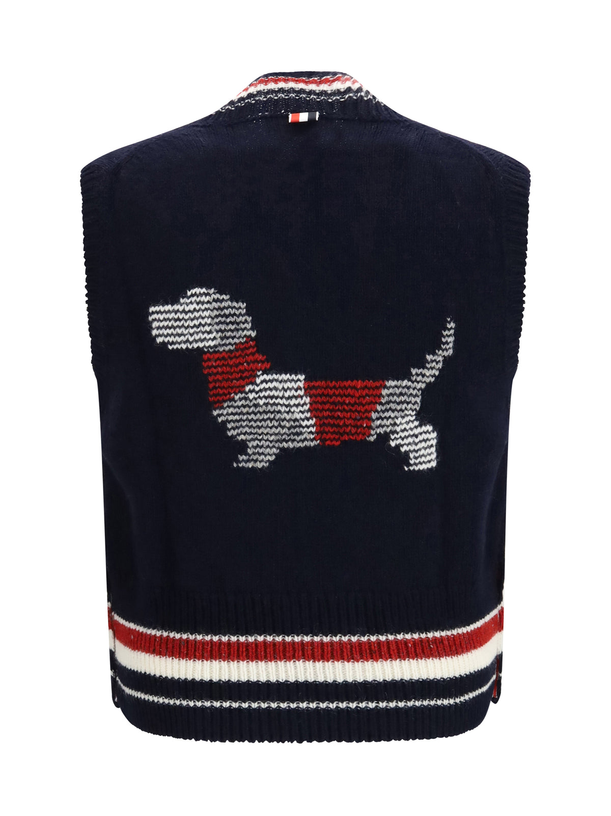 Thom Browne Hector jersey V-neck Vest - Navy