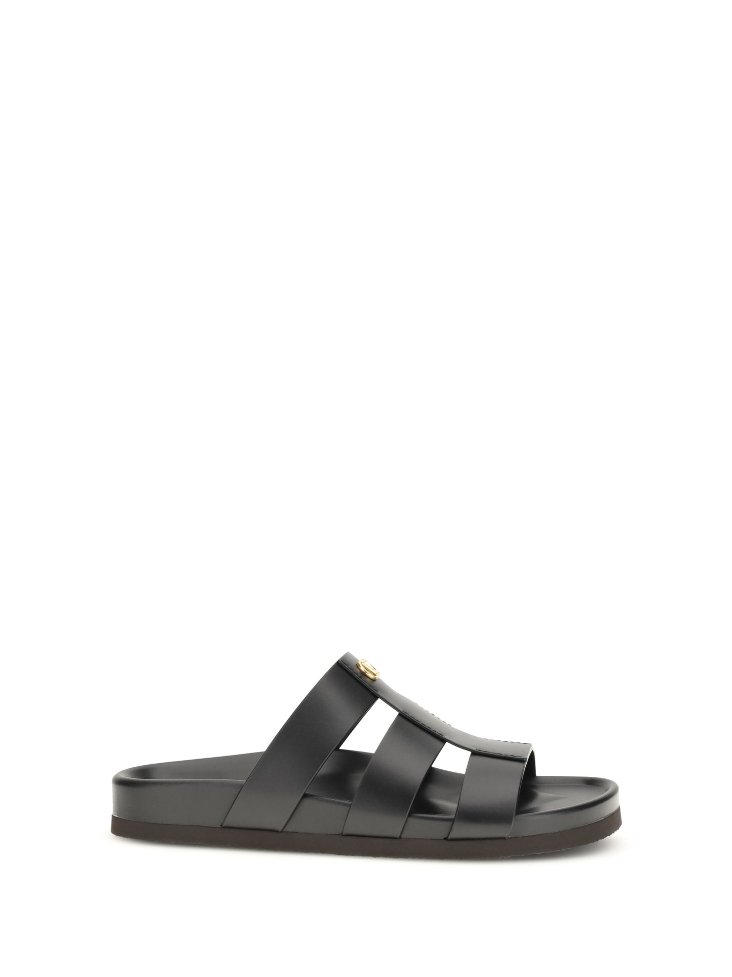 VALENTINO GARAVANI Studshield leather slide Sandals