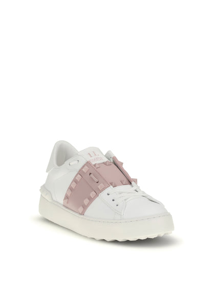 Valentino Garavani Open Rockstud Sneakers - White/Water Rose/White