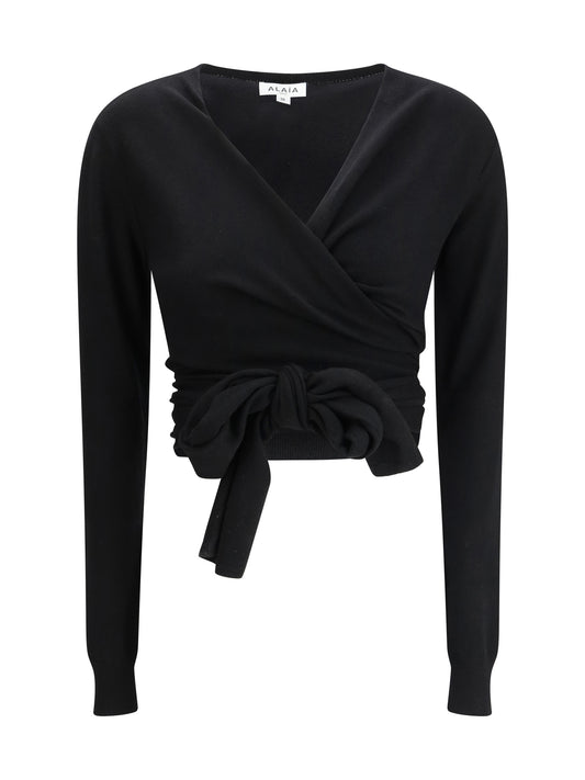 AlaïA Wrap Top - Noir Alaia