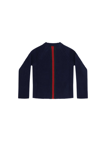 Gucci Web stripe wool Sweater for Boy - Abyss Blue/Green/Red