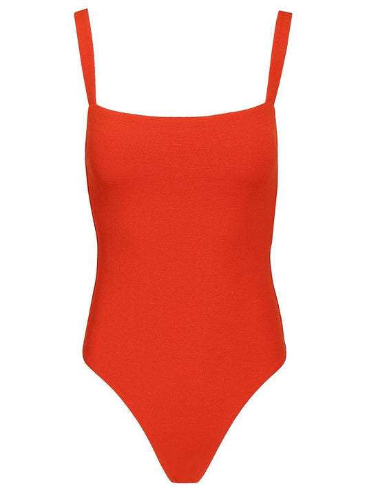 Matteau Square Neck Maillot Swimsuit - Red