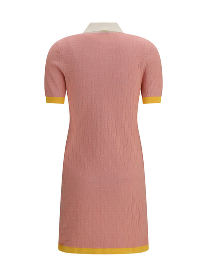 FENDI Short fitted cotton and silk FF Dress