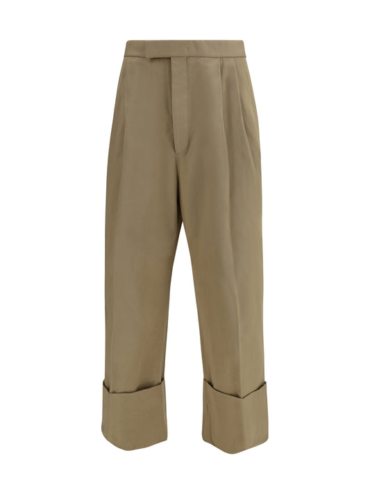 THOM BROWNE Cotton gabardine Pants with double pleats