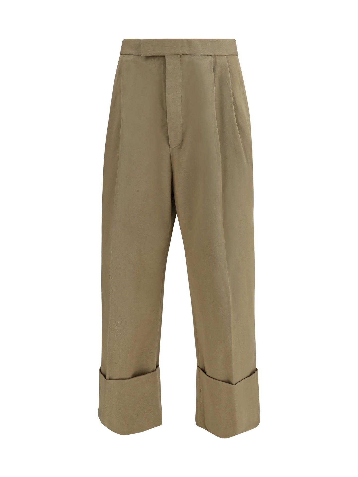 THOM BROWNE Cotton gabardine Pants with double pleats