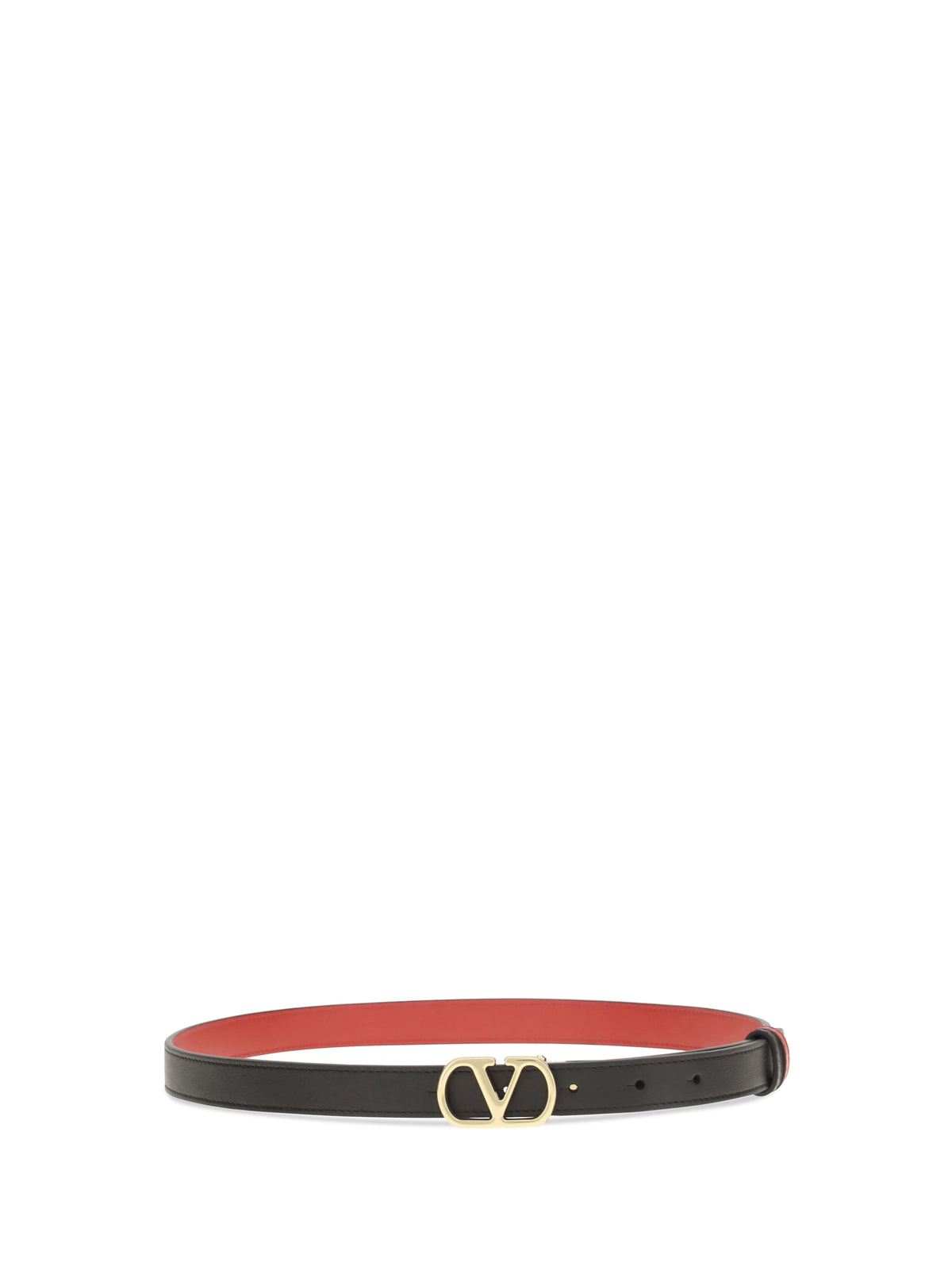 Valentino Garavani Reversible VLogo Signature Belt - Black/Rouge Pur