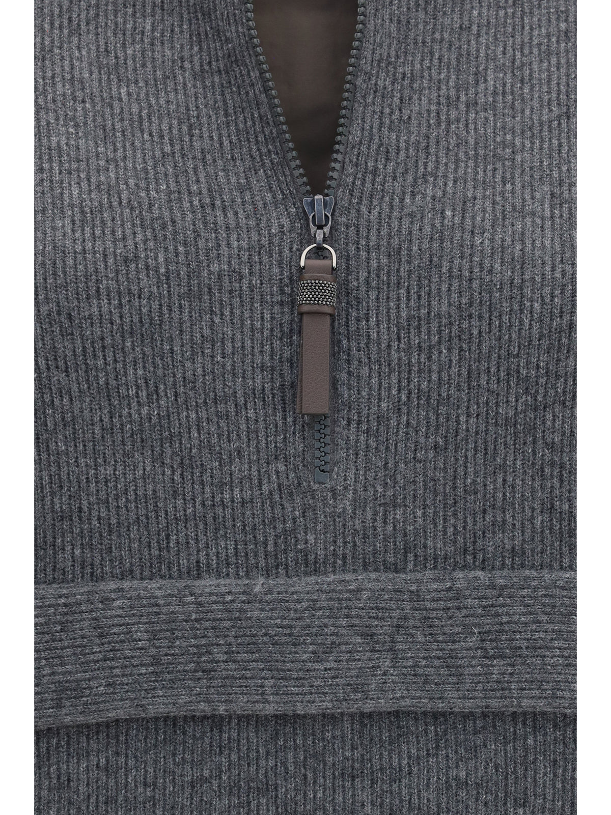 Brunello Cucinelli Cashmere half-zip Sweater - Piombo