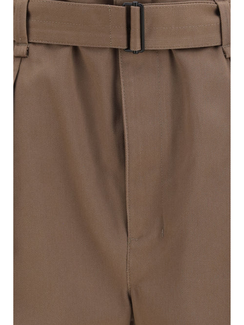 Lemaire Rounded poly-cotton twill Pants - Chestnut