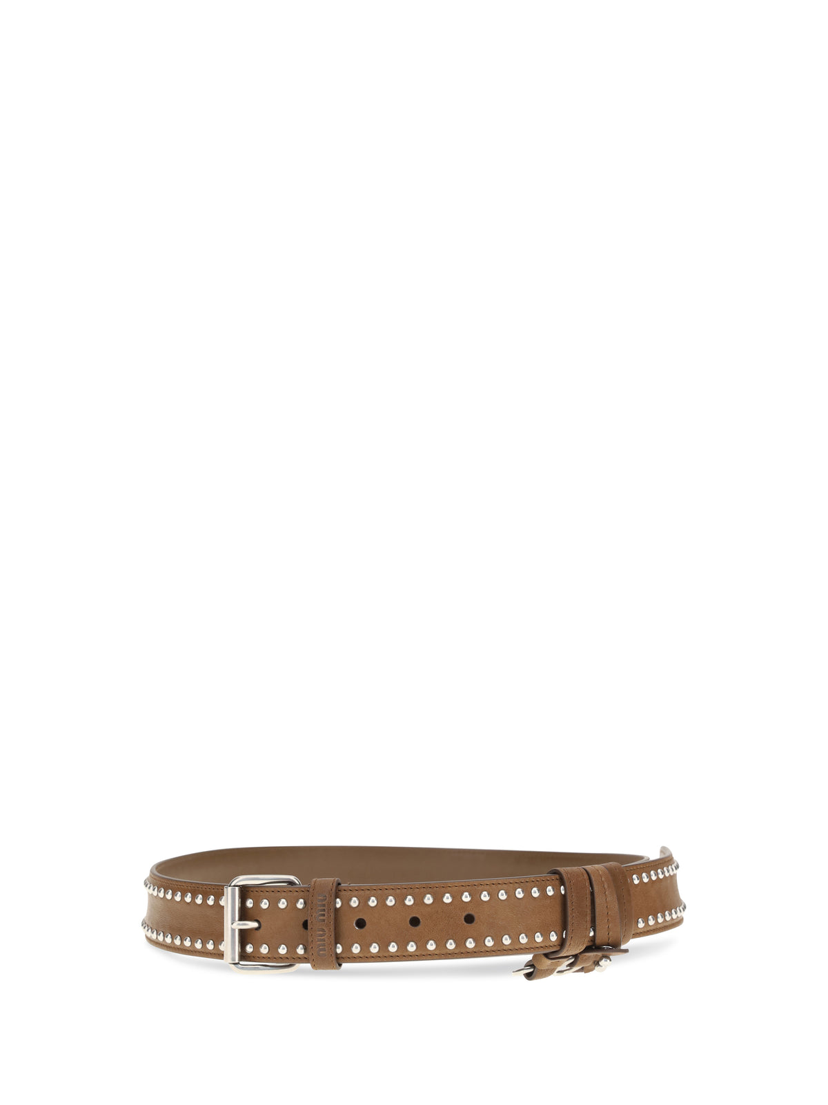 Miu Miu Studded suede Belt - Rovere