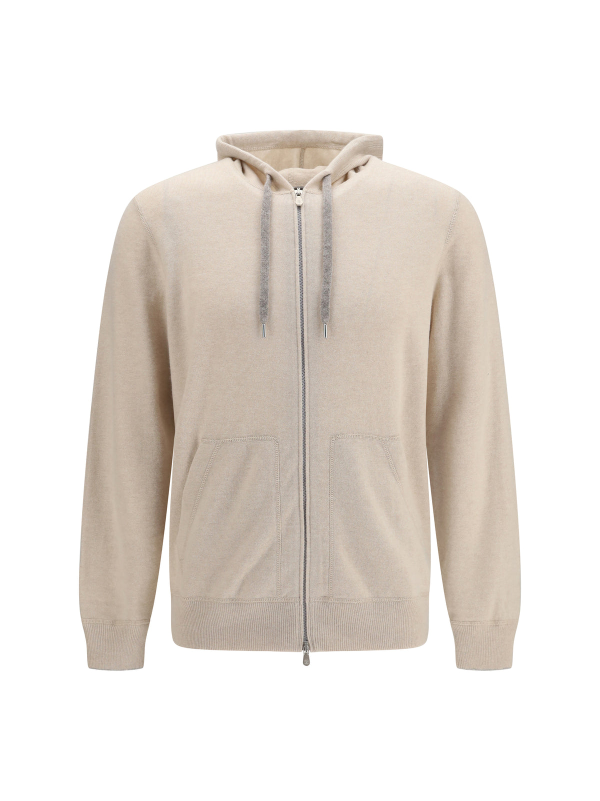 Brunello Cucinelli Cashmere zip up Hoodie - Sabbia+Ciottolo