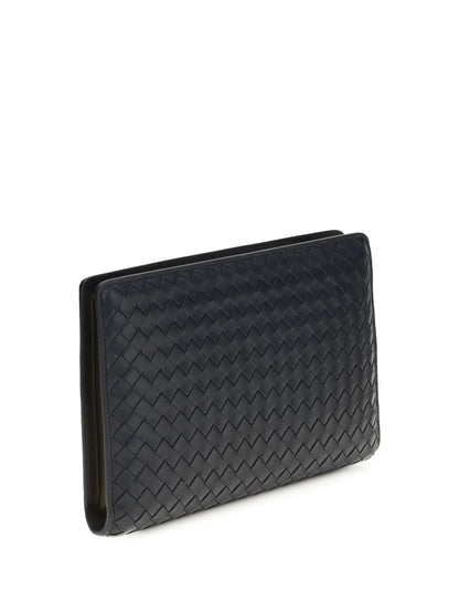 Bottega Veneta Agenda Clutch - Midnight-Brass V-S