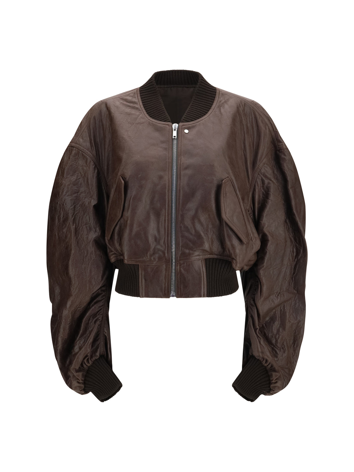Rick Owens Cropped leather Bomber Jacket - 84