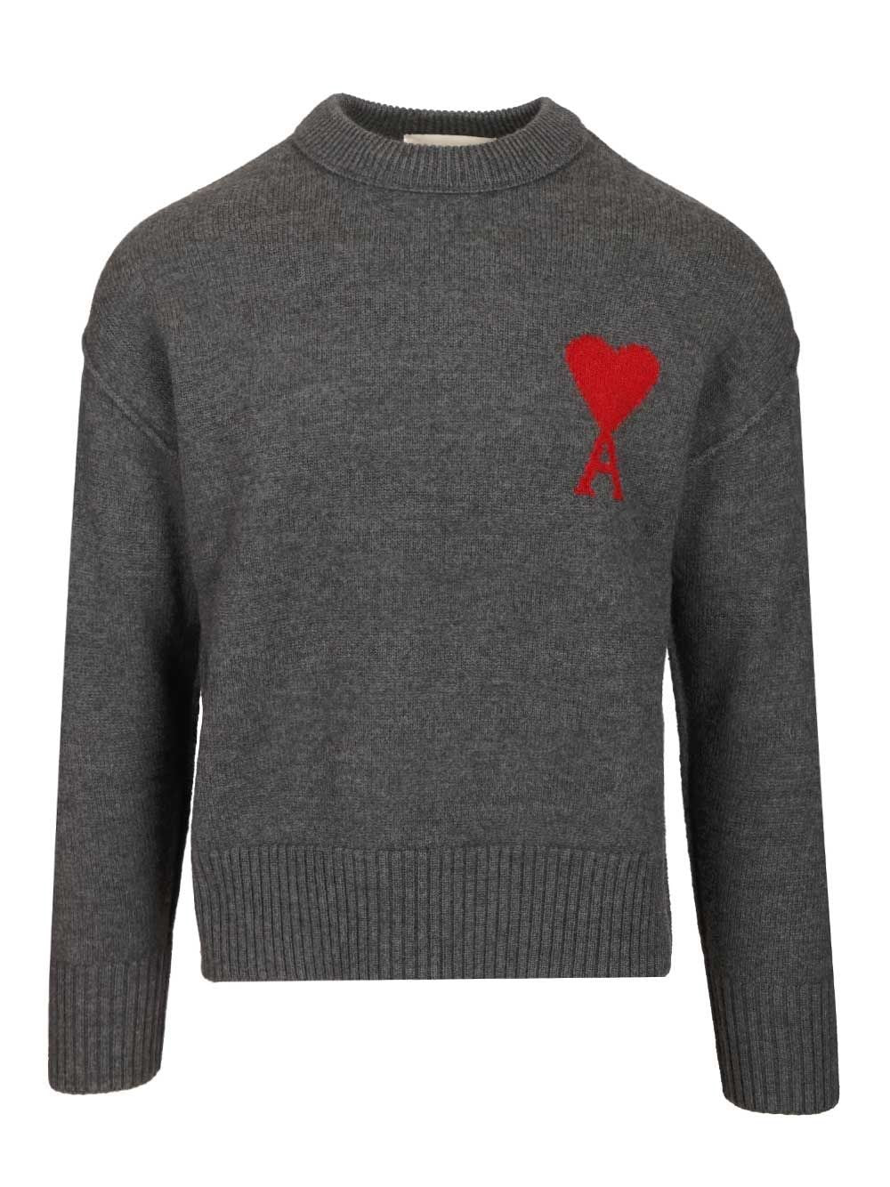 Ami "Ami De Coeur" Sweater - Grey