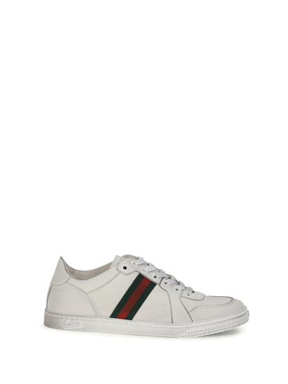 Gucci Stretch Sneakers - White/White/Vrv
