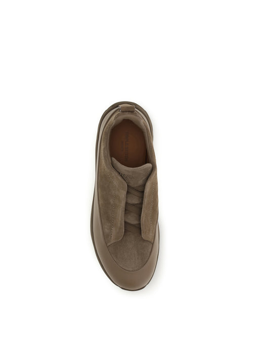 Zegna Triple Stitch™ Monte leather and suede Sneakers - E2