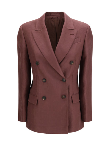 BRUNELLO CUCINELLI Fluid twill Jacket in viscose and linen with monili details