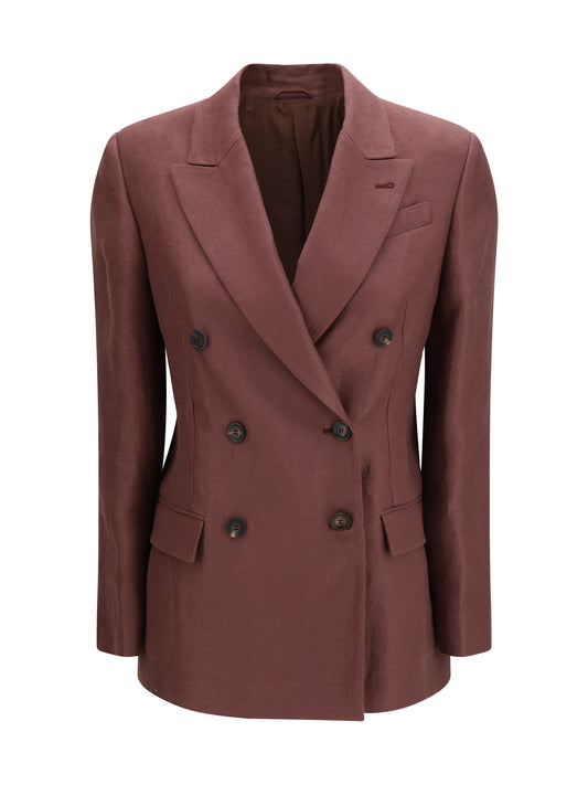 BRUNELLO CUCINELLI Fluid twill Jacket in viscose and linen with monili details