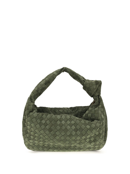 Bottega Veneta Jodie Handbag - Green Tweed-Gold