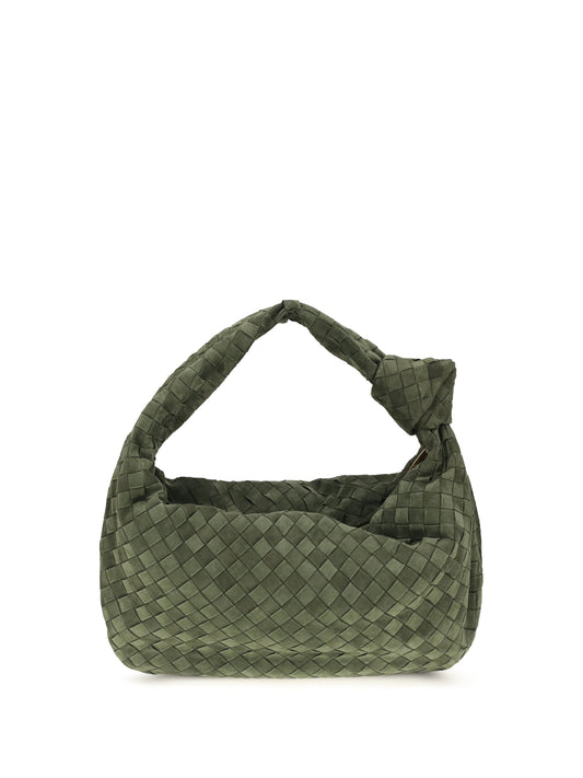 Bottega Veneta Jodie Handbag - Green Tweed-Gold