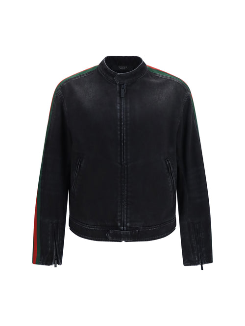 Gucci Cotton denim biker Jacket - Black