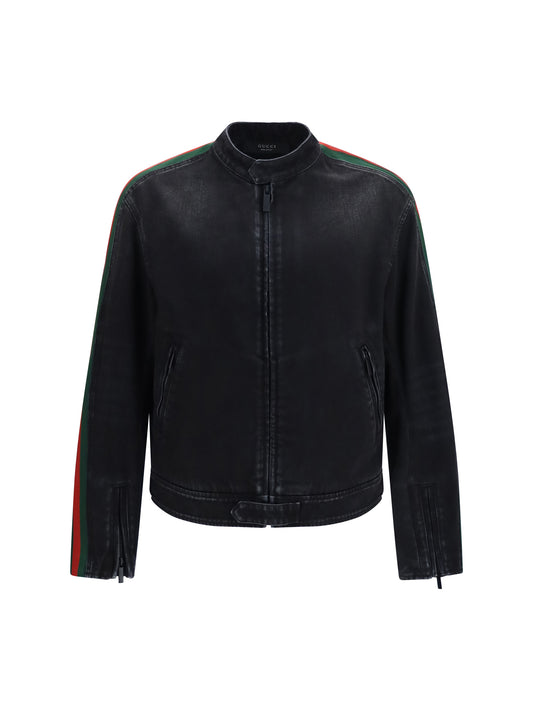 Gucci Cotton denim biker Jacket - Black