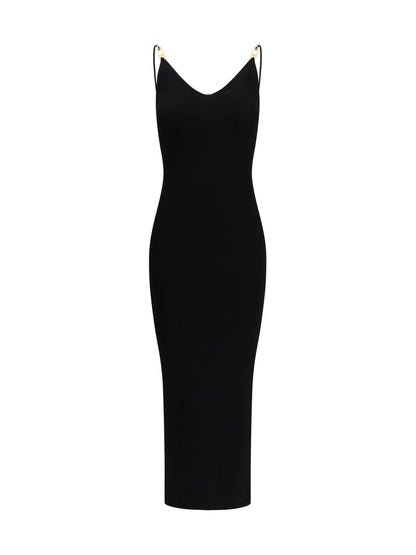 VERSACE Safety Pin Slip Midi Dress