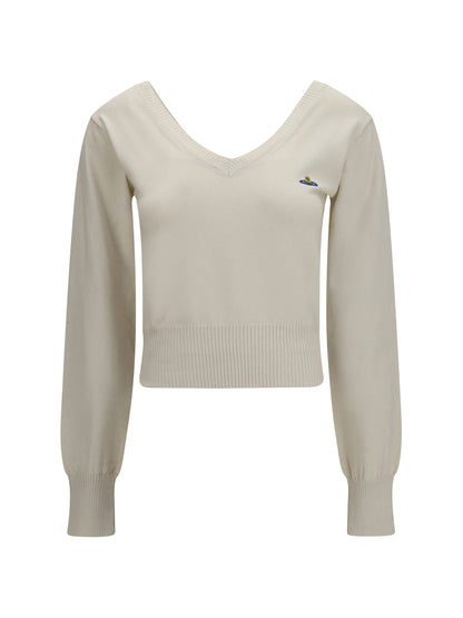 Vivienne Westwood Beatrice V-neck Sweater - Dove White