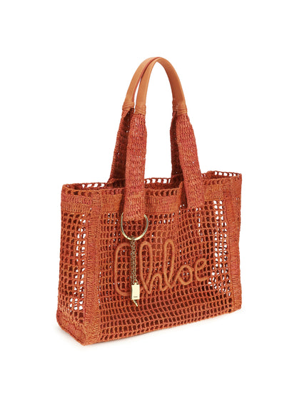 CHLOÉ East-West Summer Banana raffia Tote Bag
