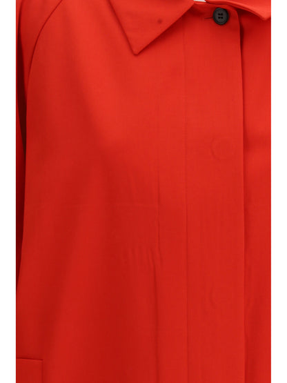 Prada Cotton gabardine Coat with classic collar - Red