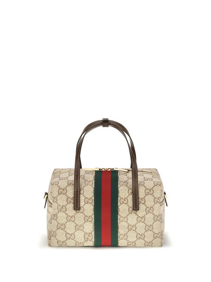Gucci Mini Boston Handbag with Web stripe - Vin.San.Br/Dk.Br/Vrv