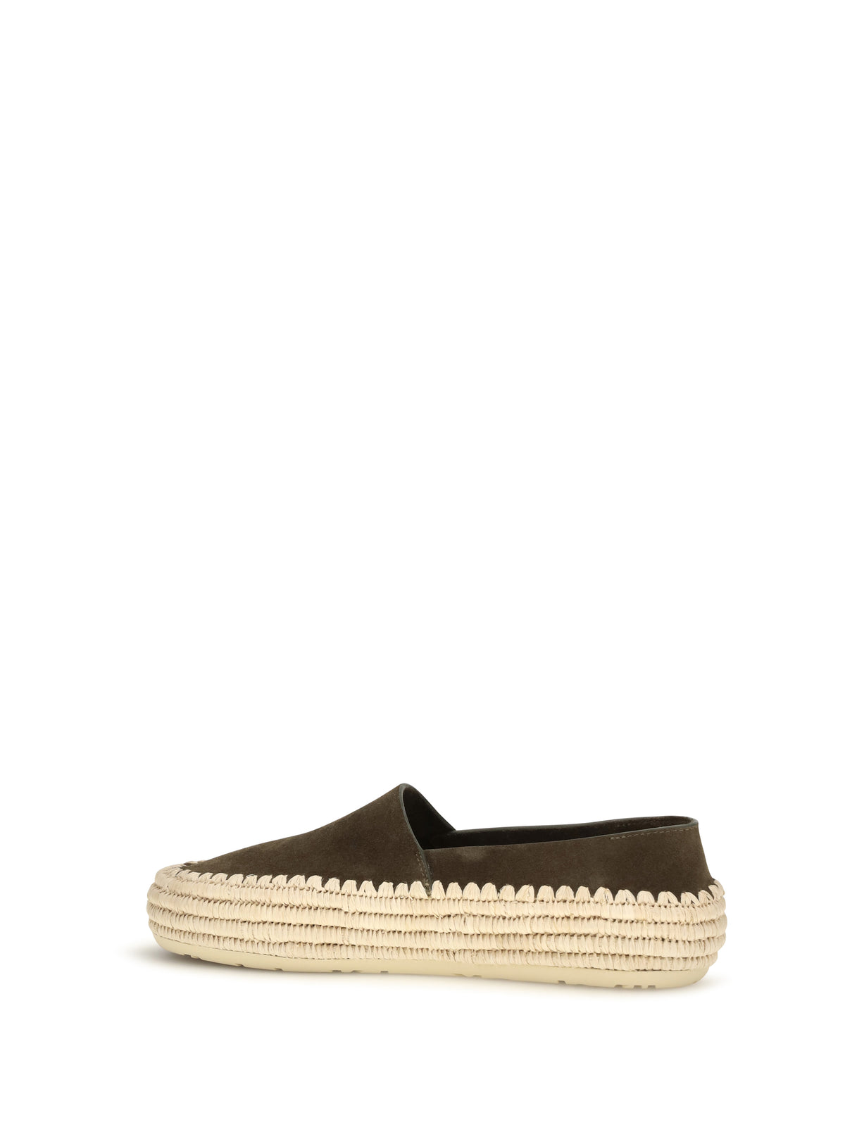 Loewe Rio suede and raffia Espadrillas - Khaki Green