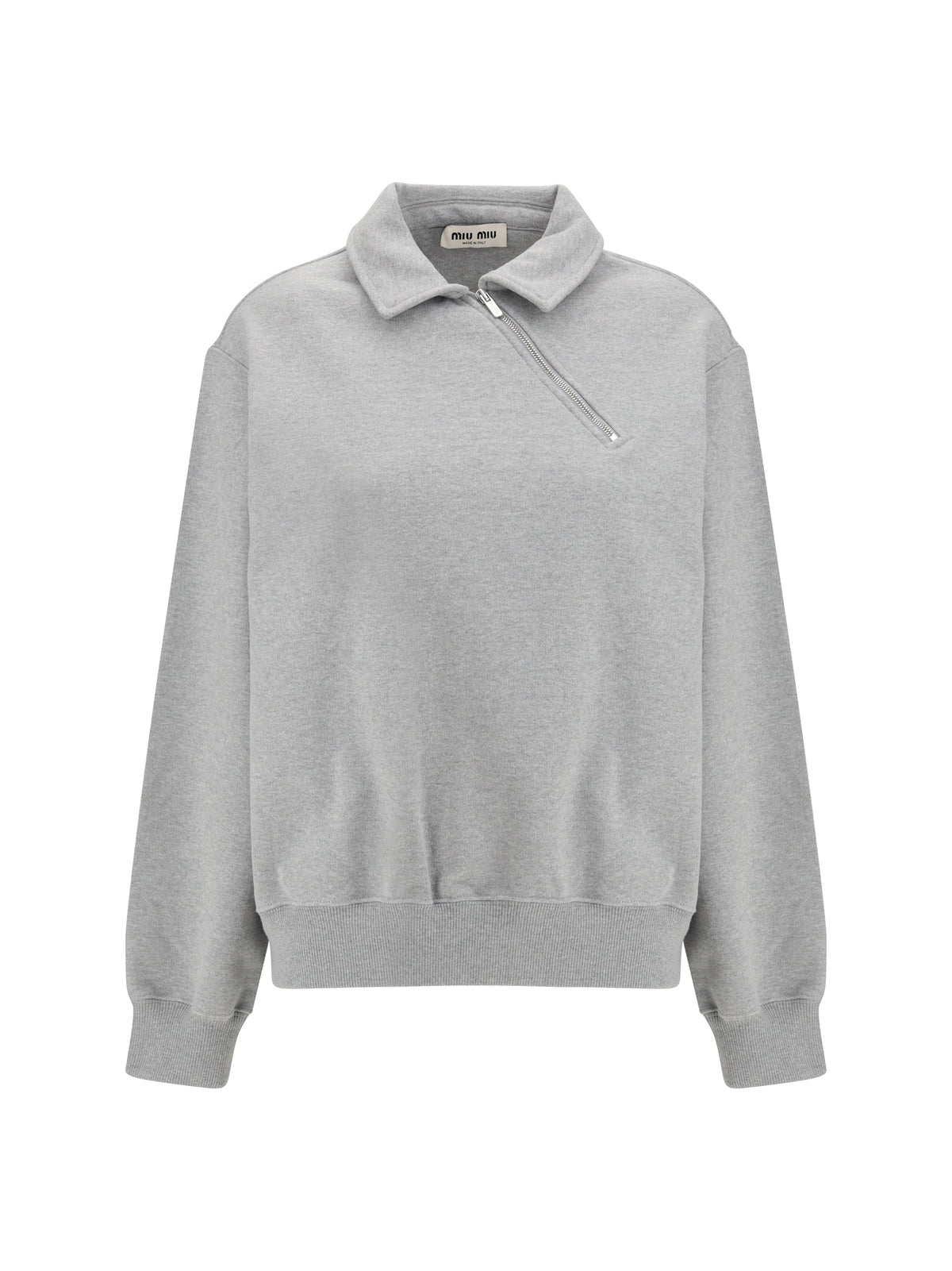 Miu Miu Sweatshirt with oblique zip closure - Grey
