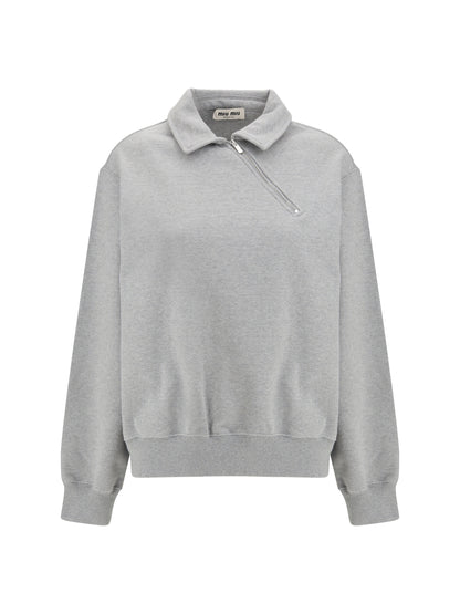 Miu Miu Sweatshirt with oblique zip closure - Grey