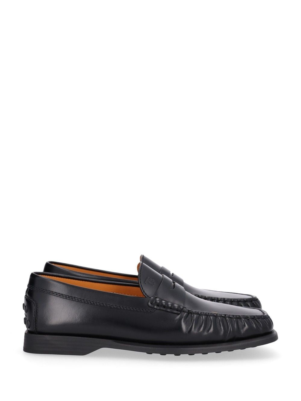 Tod's Curled Leather Moccasin - Black