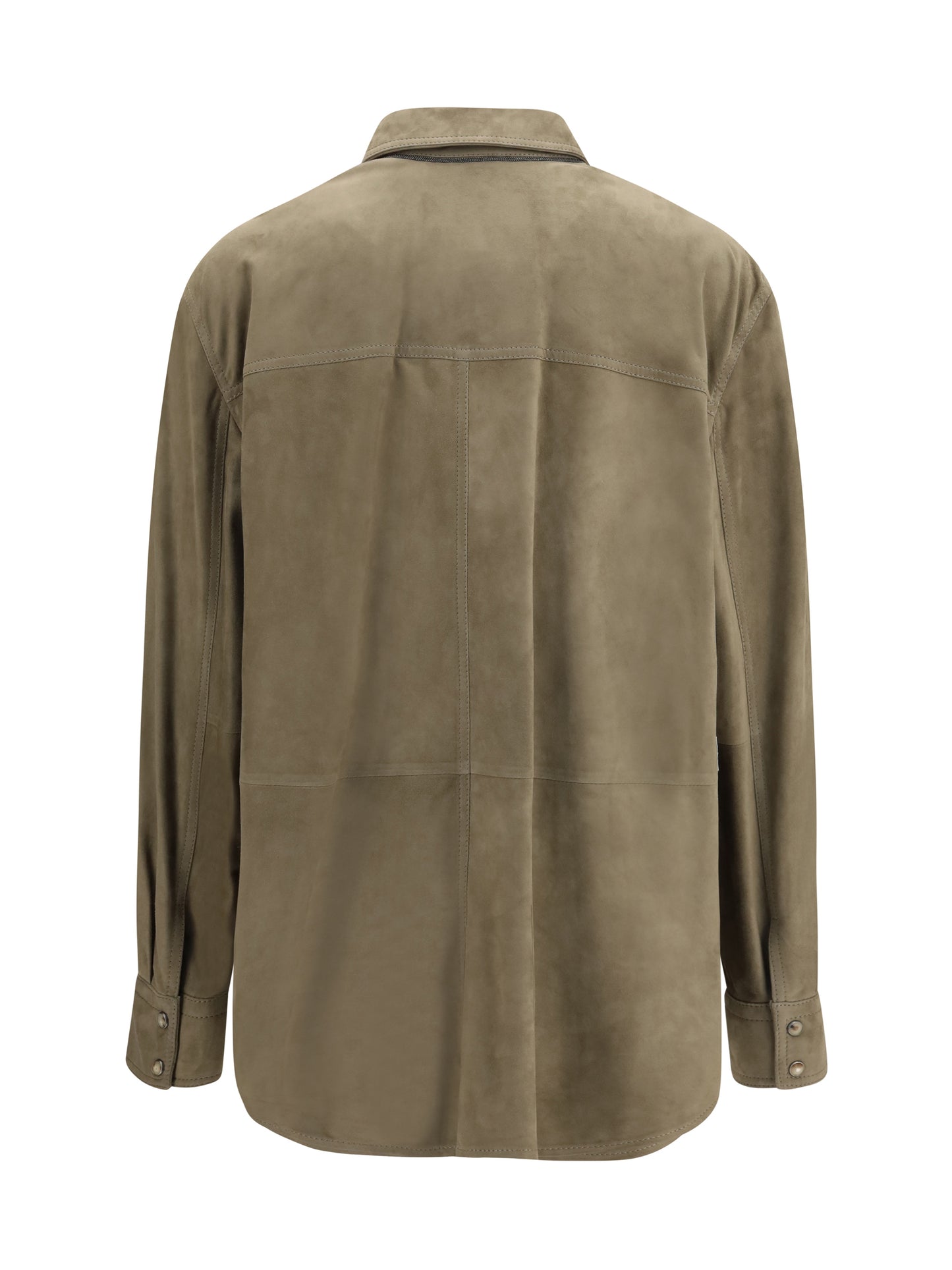 BRUNELLO CUCINELLI Leather Shirt with chest pockets