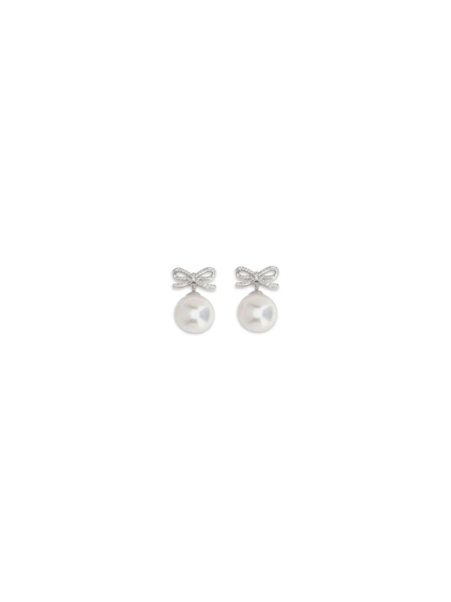 SELF-PORTRAIT Crystal bow Earrings with pearl