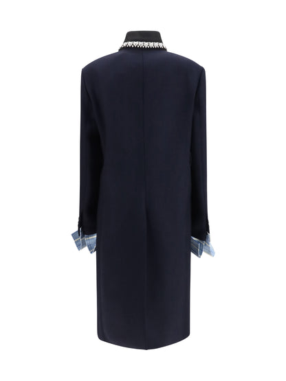 Prada Double Wool Coat - Bleu