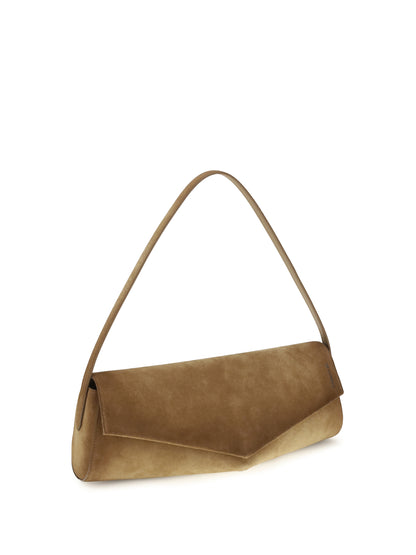 Jil Sander Kante suede Shoulder Bag - Walnut