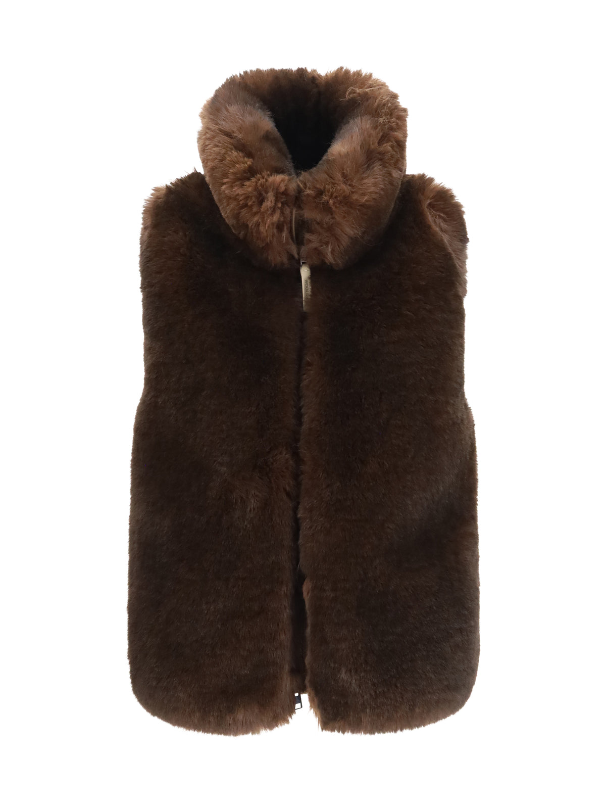 Woolrich Hybrid faux-fur and quilted nylon Vest - Dark Earth