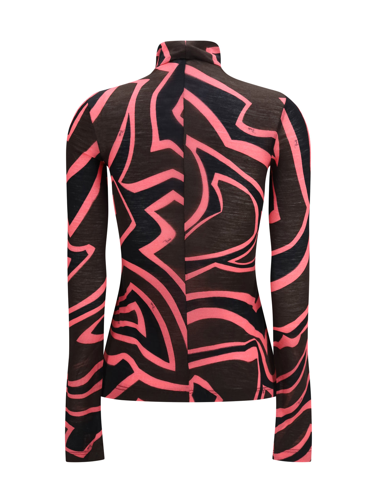 Pucci Fiammato Wool Jersey Top - Brown Coral